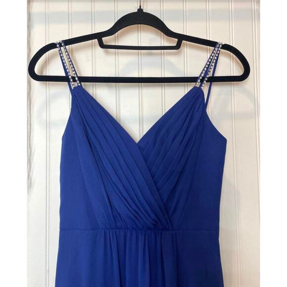 $180 DAVID'S BRIDAL NWT Blue Bridesmaid Prom Special Occasion Dress – Size 4 - Picture 4 of 11